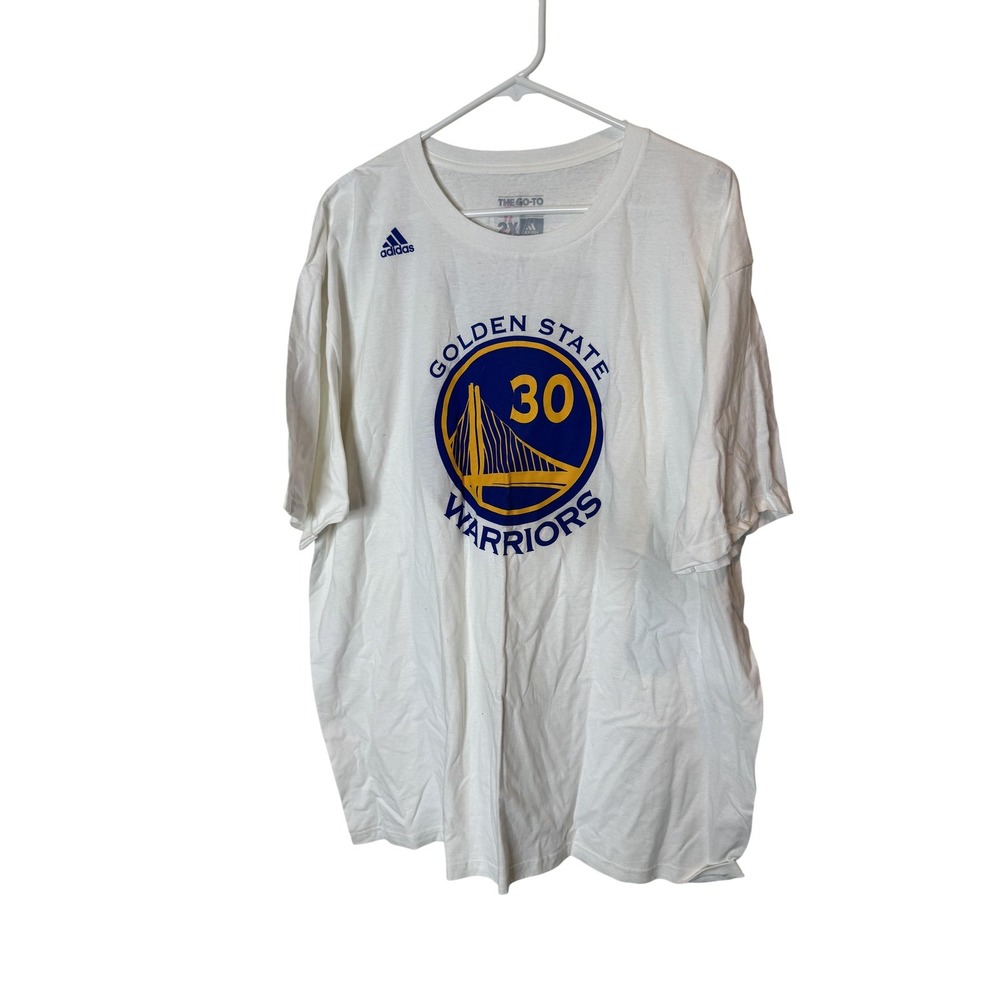 Golden State Warriors Shirt Mens‎ 2XL White NBA Basketball Adidas Curry 30